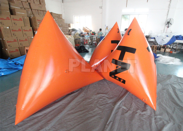 Custom Logo 1.5m Airtight Water Floating Race Marker Air Buoys Swim Triathlon Inflatable Triangle Buoy