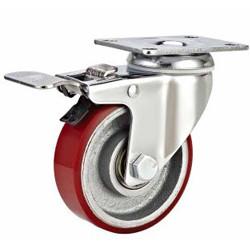 Total brake PU cast iron Caster
