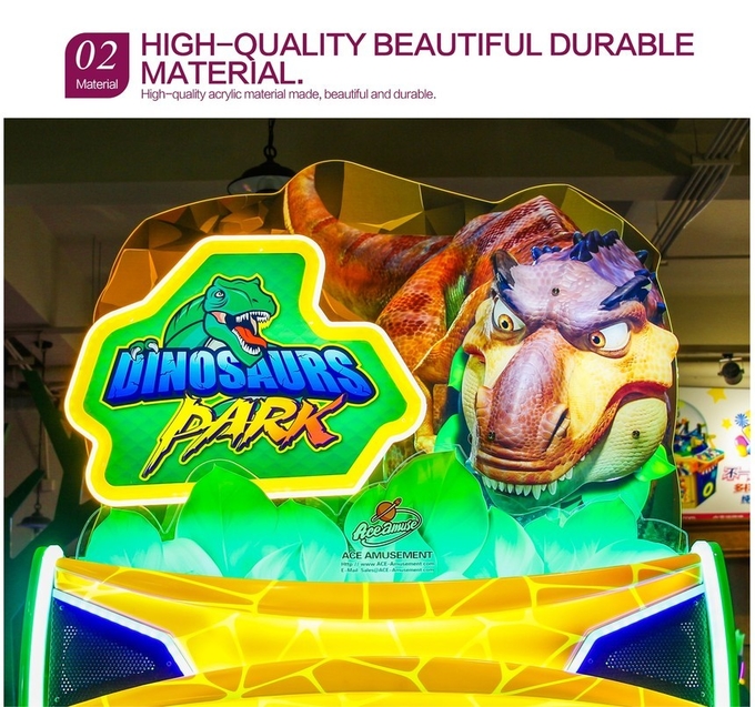 Indoor amusement Dinosaurs Park kids arcade machine, shooting dino lottery game machine