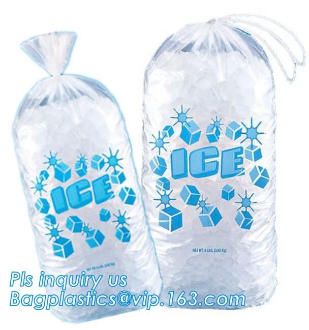disposable plastic LDPE ice cube freezer bag with wicket, Ice Cube Plastic Bag Suppliers, wicket LDPE ice bag, LDPE draw