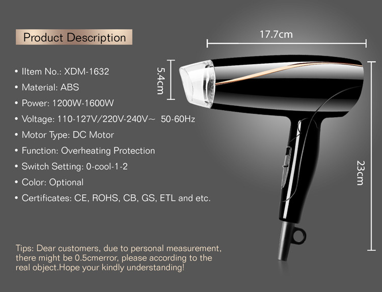 Lightweight 1000w Hair Dryer Compact For Professional Precision Styling