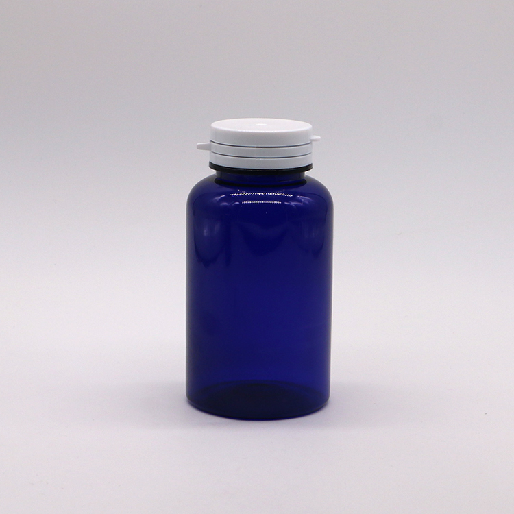 Pull-Ring Sealing Type 200cc Round PET Plastic Bottle for Capsule Supplement