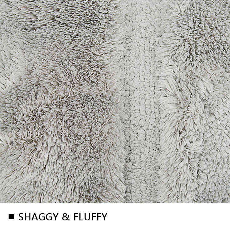 100% Polyester Soft Bath Rugs Yarn Weight 700GSM Grey Bathroom Carpet
