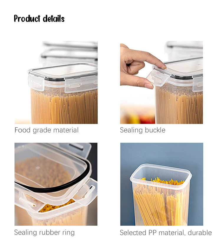 Hot Sale Food Containers Plastic Airtight Jar Sugar Bowl Various Capacities Custom Logo Accept