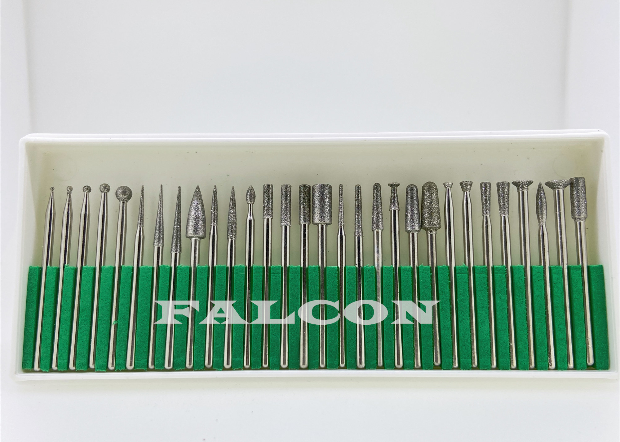 Dental Lab Porcelain Diamond Polishing Burs Electroplated 2.35mm Shank