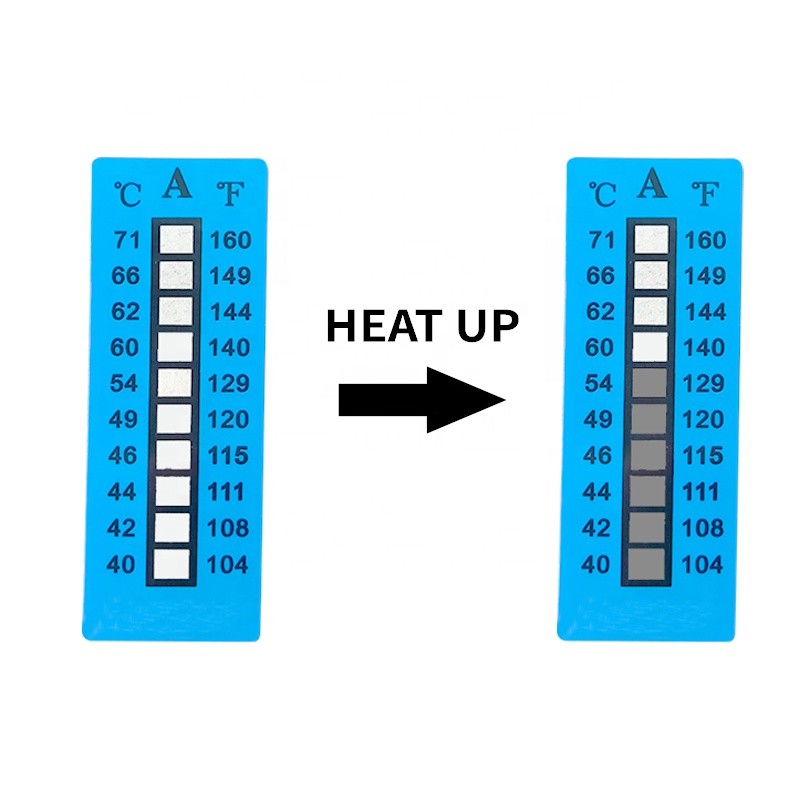 Customized Temperature Measuring Irreversible High Temperature Sensitive Labels 100-160C