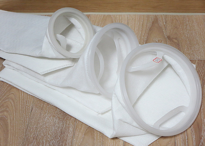 Middle Temperature Filter Media Micron Filter Cloth Polyester / Polypropylene with Plastic Ring Liquid Filtration
