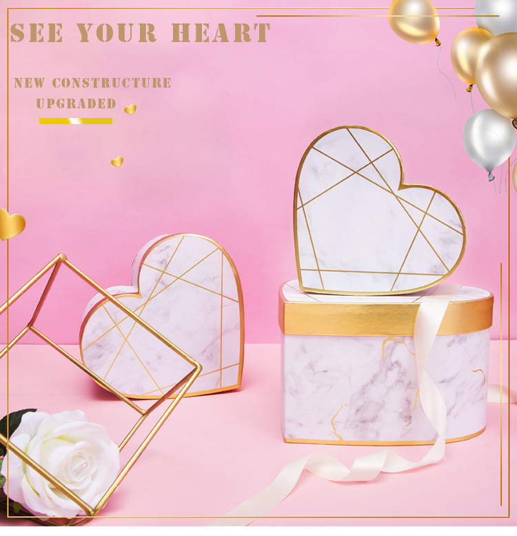 Heart Shaped Custom Cardboard Gift Packaging Box Pantone Color