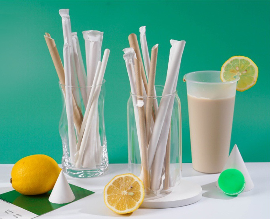 Food Grade Certified Eco Disposable 100% Biodegradable Kraft Paper Straws 12*230MM