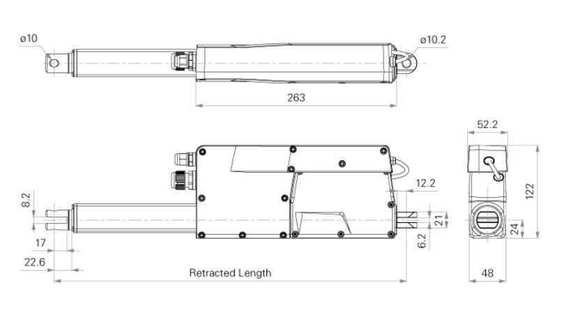 4000N Electric Linear Actuators 110-240VAC POT Power Supply Ventilation System Livestock Farming