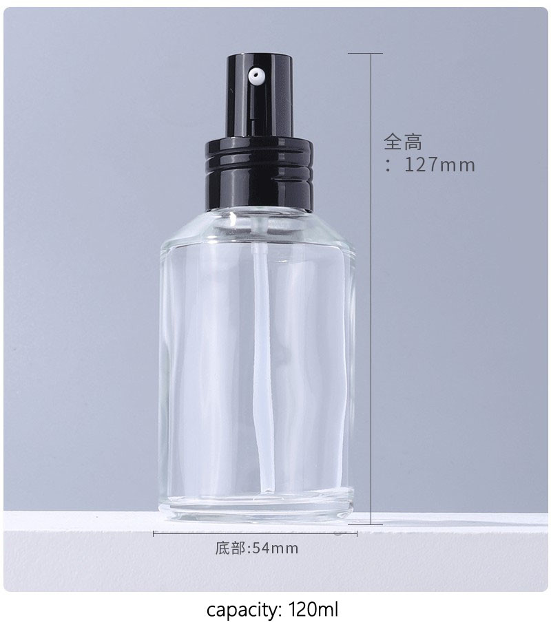 100ml Push Transparent Lotion Bottle Cream Refillable Glass Perfume Bottle