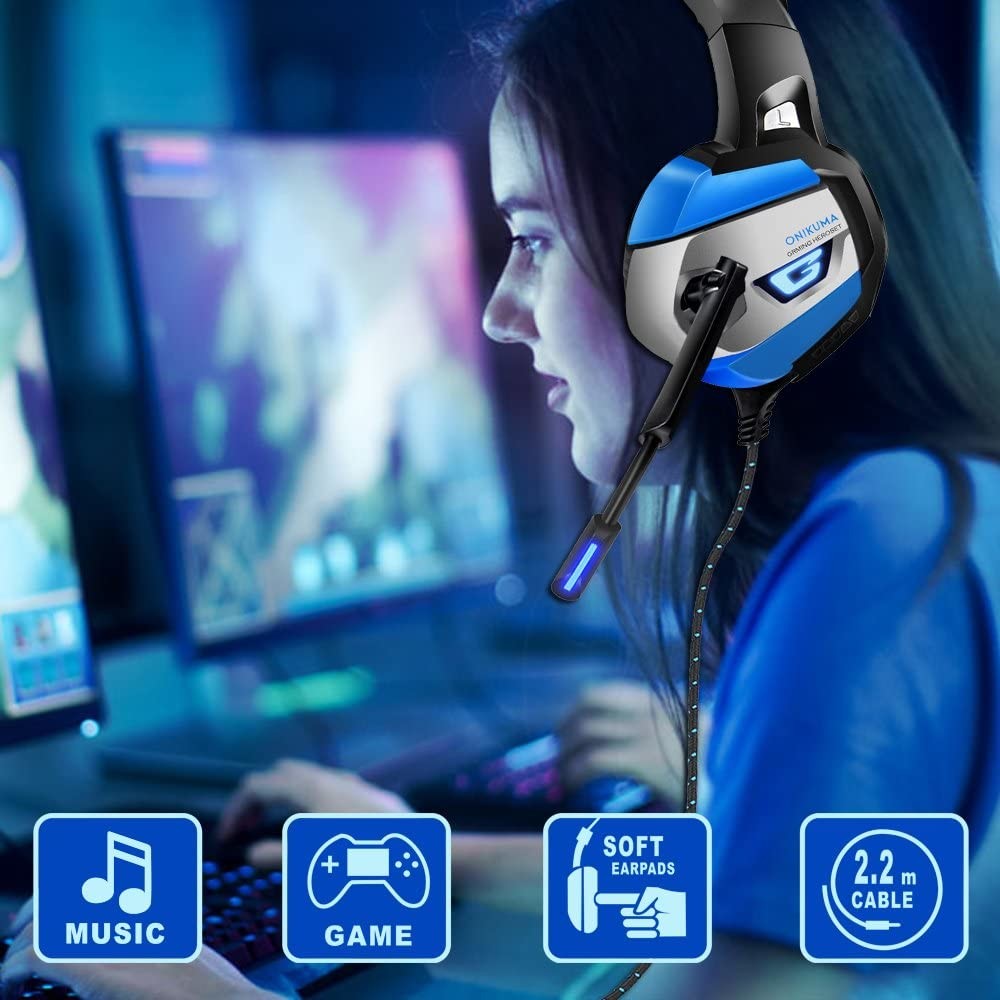 Onikuma K5 2.2kohm DC5V 20kHz Wired Gaming Headset