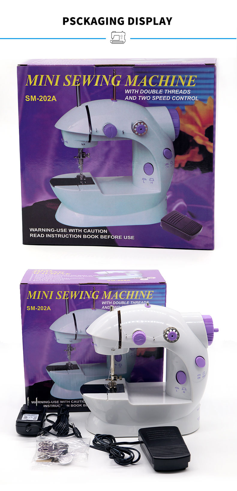 Max. Sewing Thickness 1.6mm Household Multifunction Double Thread Speed Sewing Machine