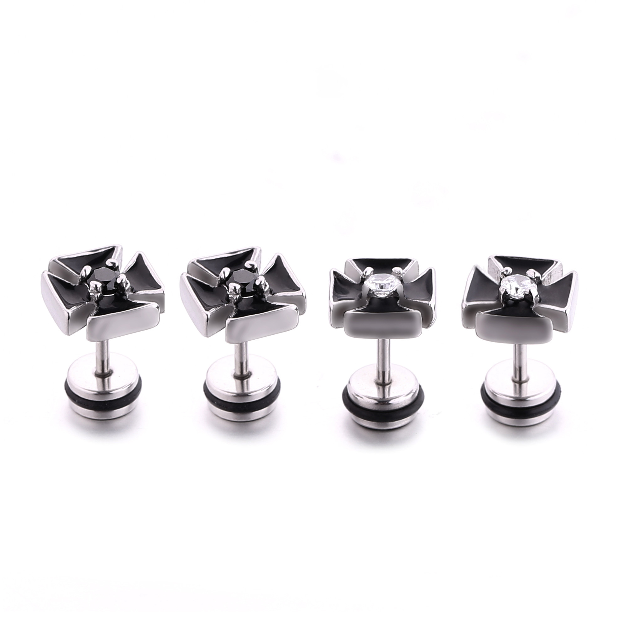 Hot Sale Black round stainless steel stud earring unique stud earrings