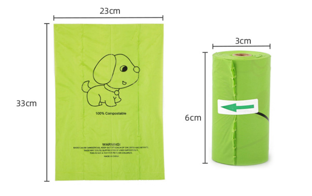PLA Biodegradable Garbage Bag Fully Biodegradable Pet Waste Garbage Bag 23*33cm