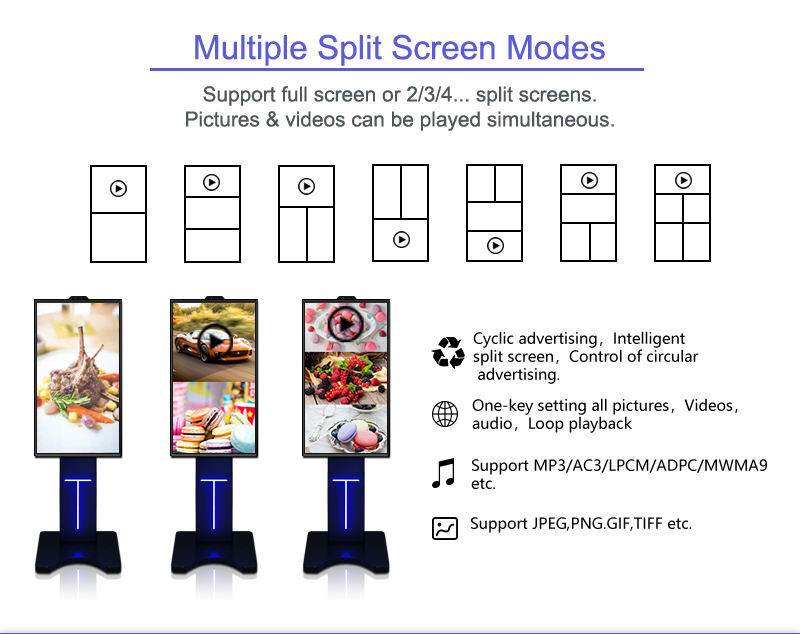 Floor Standing Shop Digital Window Display 55inch High Brightness
