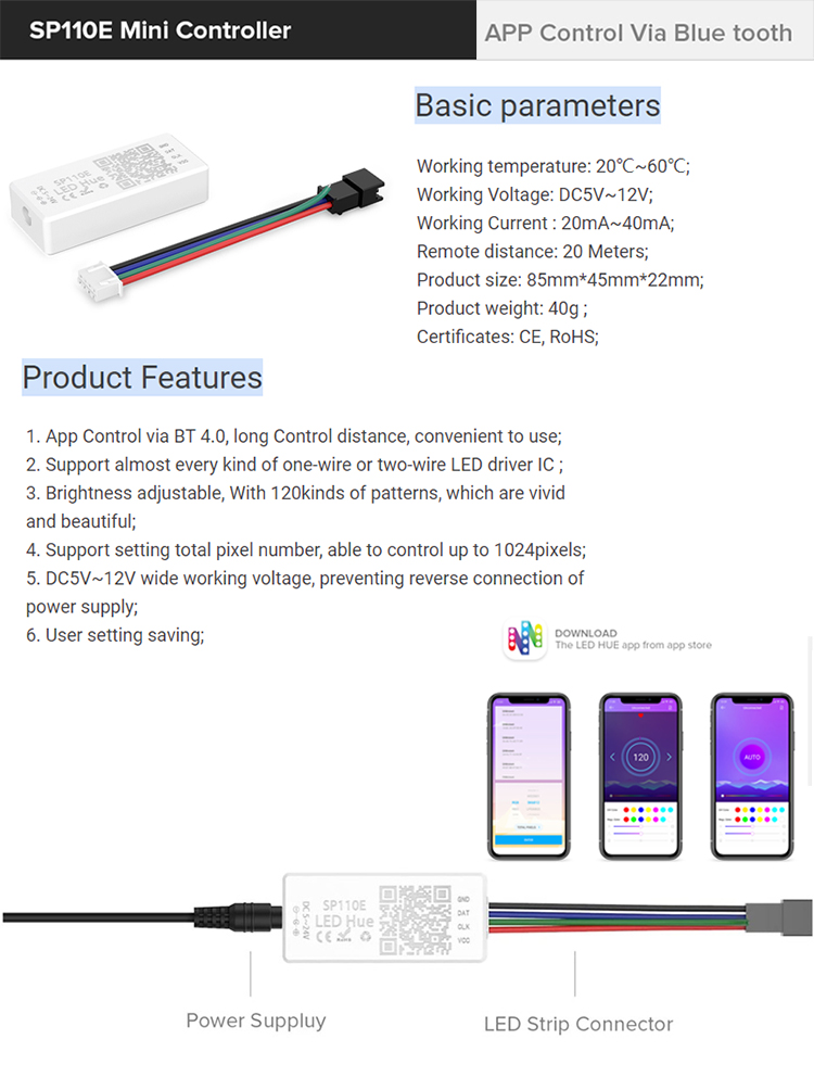 Intelligent Wireless LED Strip Smart Controller For Symphony Light Bar