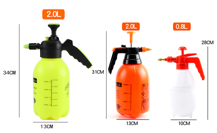 2L PP Hand Pressure Water Mist Bottle Sprayer Pressurized For Garden