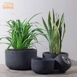 China MGO Planters Clay Pots Garden Planters for Sale Polyresin Planter Pot Set Grey Planters Round Pots on sale