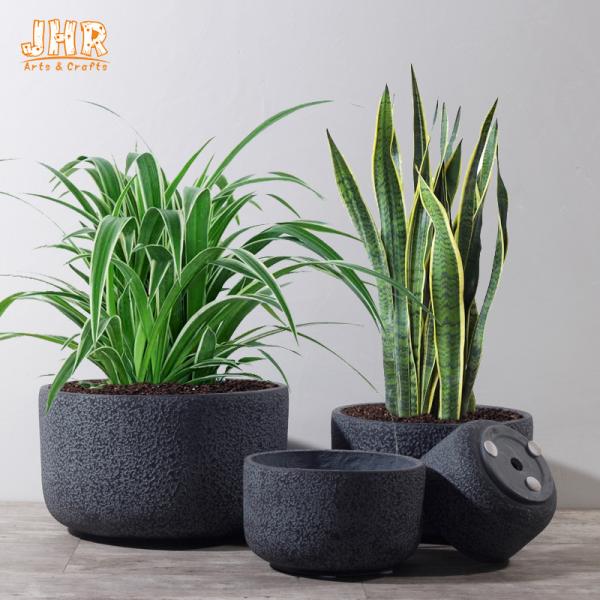 MGO Planters Clay Pots Garden Planters for Sale Polyresin Planter Pot Set Grey