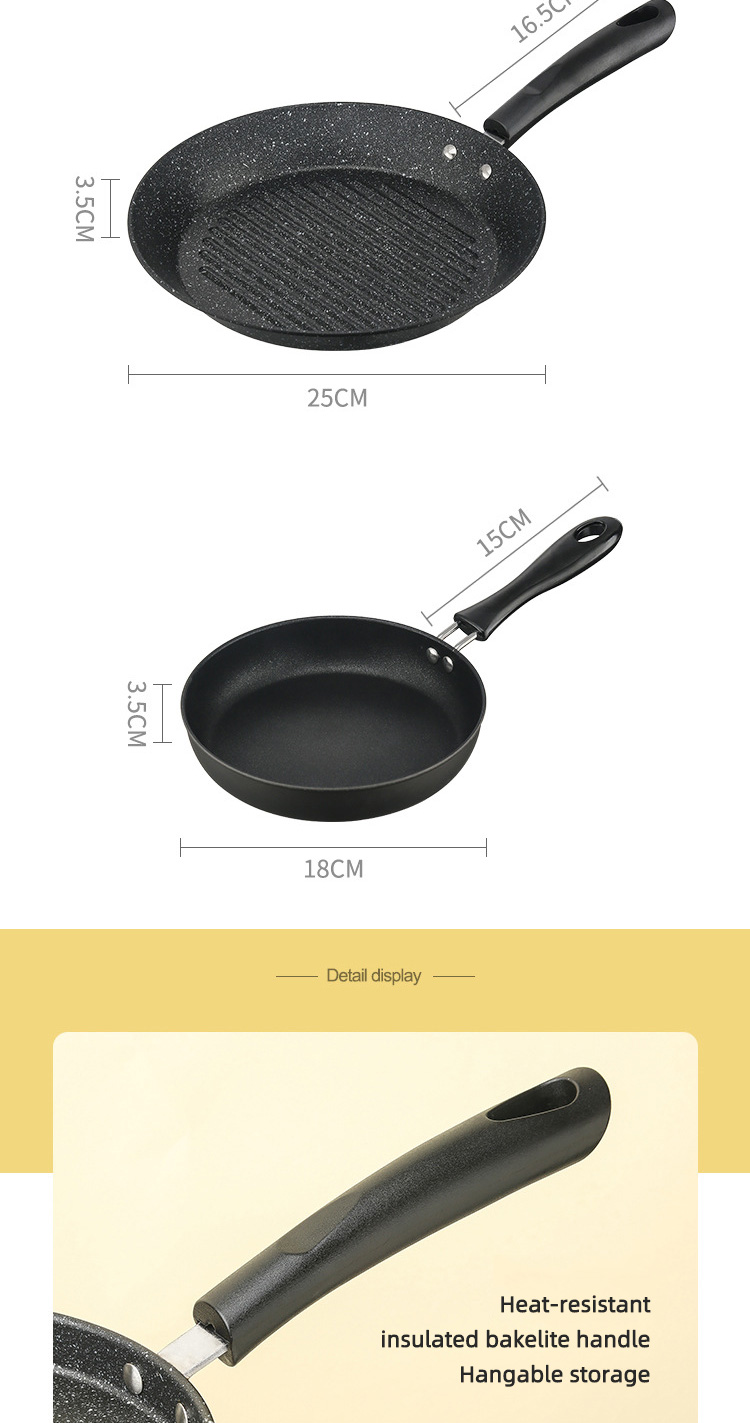 Hot Sale Medical Stone Kitchen Egg Cooking Fry Pan Round Shape Frying Pan Non Stick Egg Cooker Pan