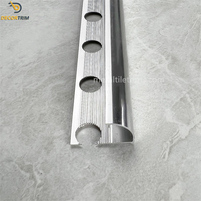 12.5mm Silver Aluminium Tile Edging Strip custom Metal Tile Border