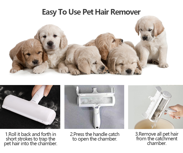 Blue ABS Nylon Fiber Pet Hair Remover Roller Thorough Dog Hair Roller