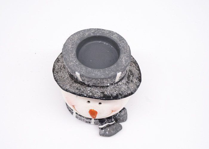Christmas Decoration Holders , Polyresin Snowman Candle Holder Handmade Crafts