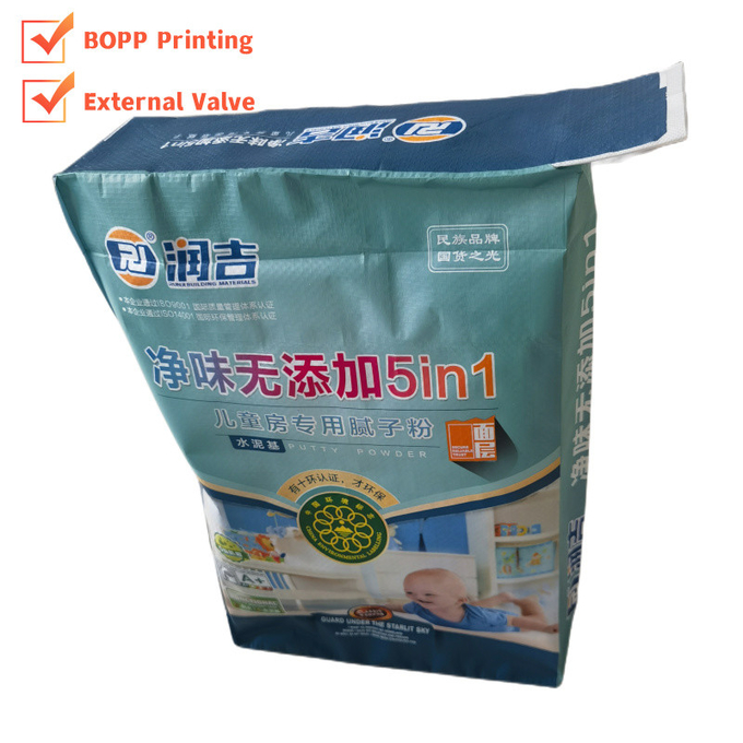 33x41x10cm 86GSM(61+11+14) Woven PP Valve Bag with Luxury Bopp printing for Dry Mixtures