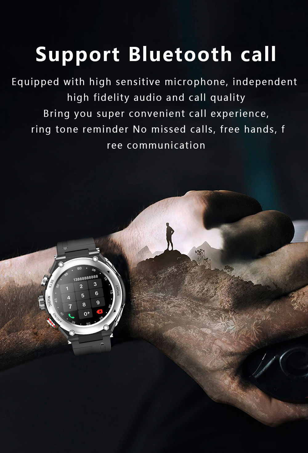 Wireless Earbuds and Local Music Smart Bracelet with TWS Smart Watch IPS Screen