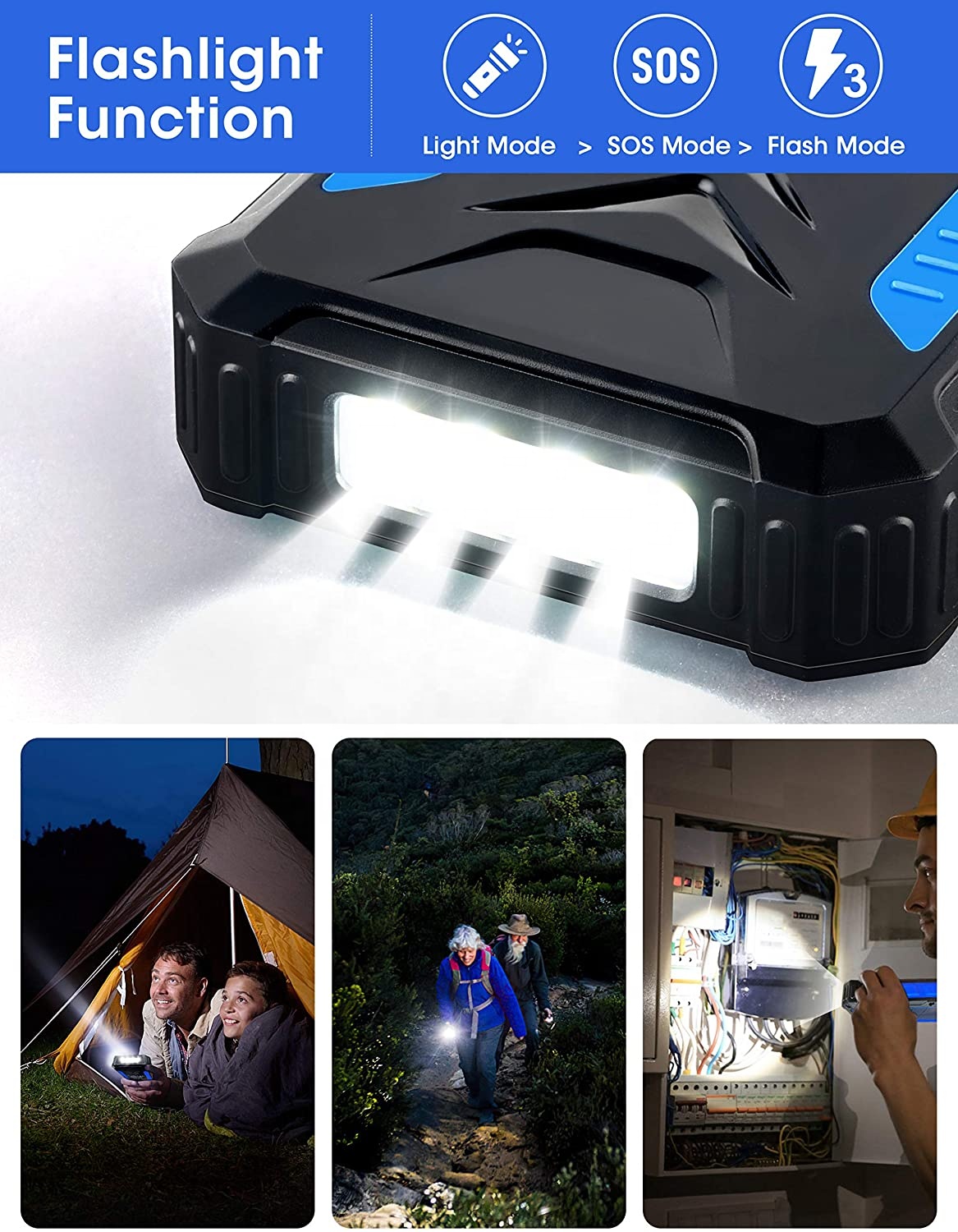 Fast Charging Wireless Solar Power Battery Bank 30000mAh High Capacity