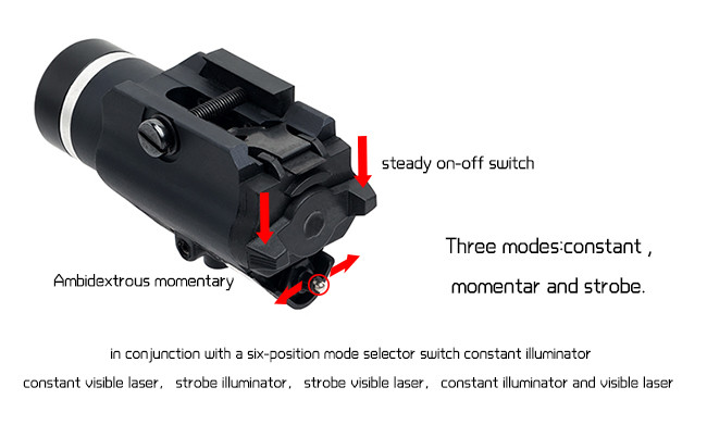 Outdoor Hunting / Camping Rifle 20mm Weaver Rail Flashlight M7X Tactical Laser Illuminator 6 Models