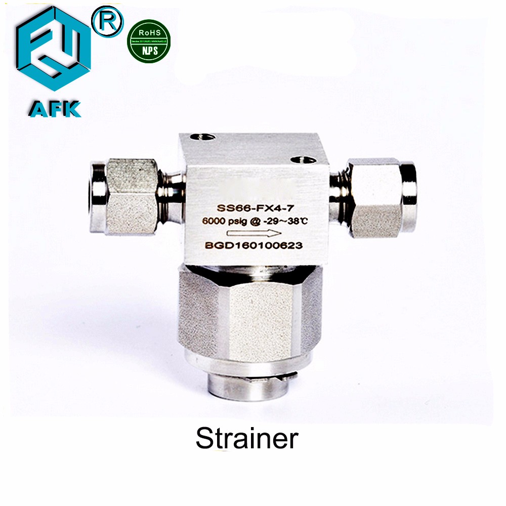High Pressure Stainless Steel T Strainer Poppet 2μM~40μM