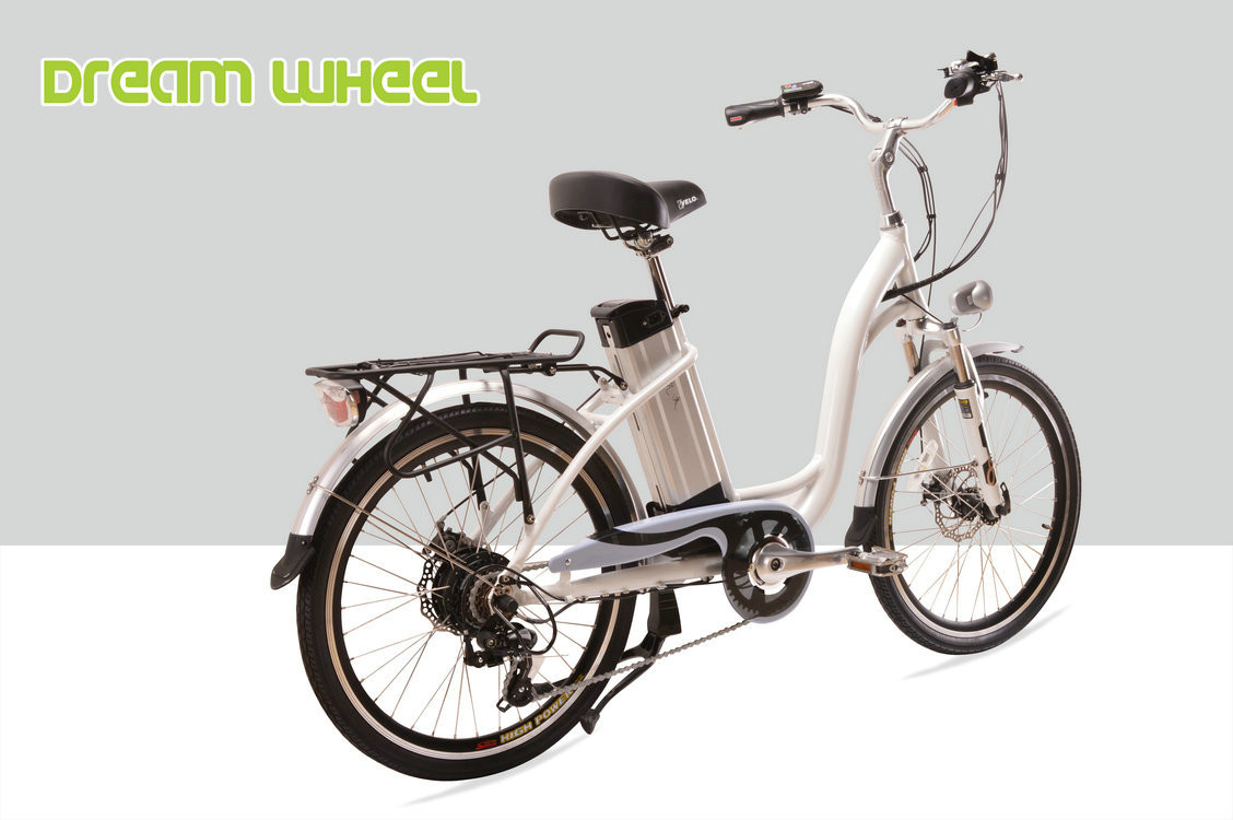 250W 24" Ladies Electric Urban Bike With Shimano Derailleur