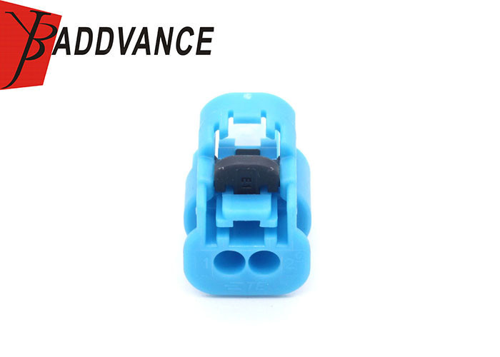 2-1-397 AMP TE Connectivity Female 2 Pin Rectangular Connector Blue Color