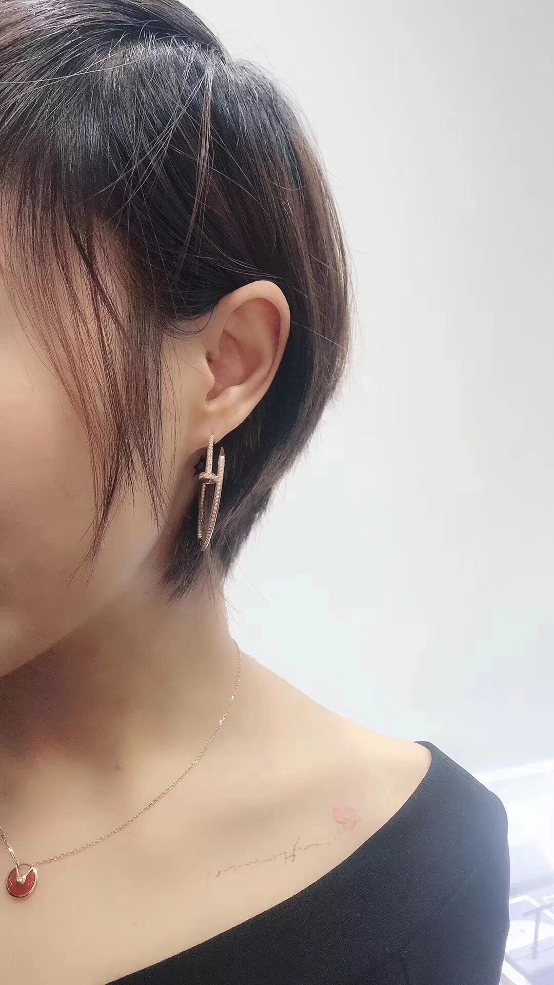 18k Gold Car Tier Juste Un Clou Earrings Full Set Gift Box With Certificate Vs Natural Diamonds