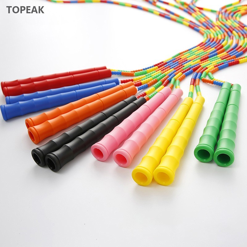 Adjustable Custom Jump Ropes Games Long Handle Beaded Jump Rope 8'6 6'2