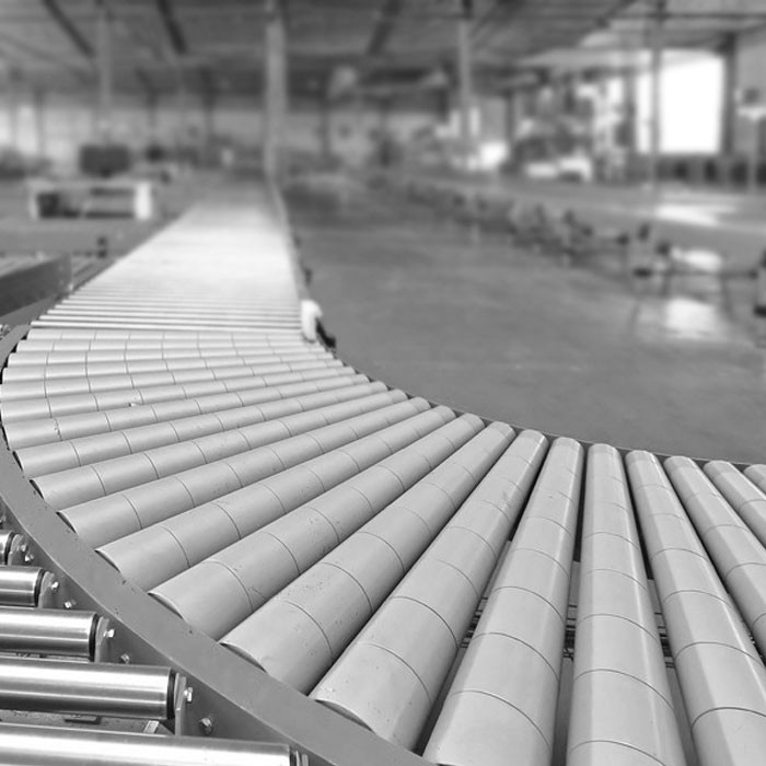 Φ‌50 PVC Taper Sleeve Motorized Conveyor Drive Roller, Curved Conveyor Drum Motors 24V 40W