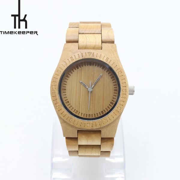 Quality Auto Date Maple Wood Watch / Japan Quartz Wood Womens Watches Repeater for sale