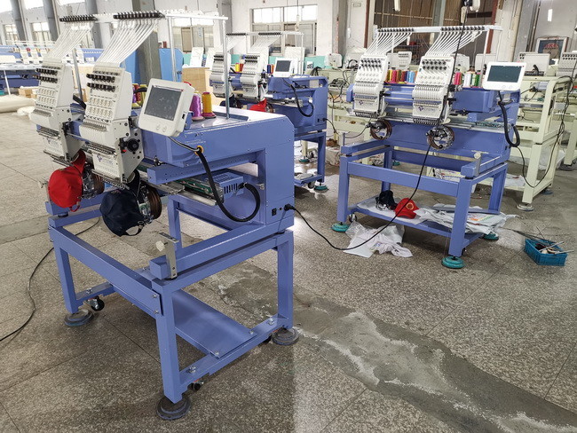 2 Head Domestic Embroidery Machine With 12 Needles For Cap And Shirts