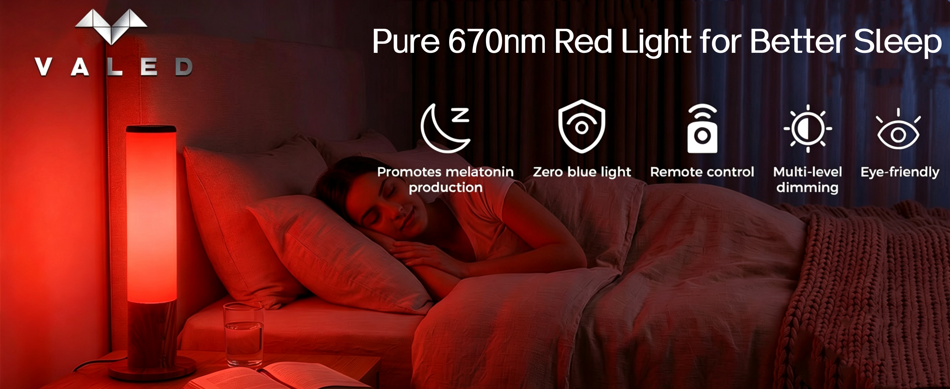 670nm Red Light & 10000LUX Sun Lamp with Remote, Timer & Dimmable Brightness for Sleep Aid & Relaxation