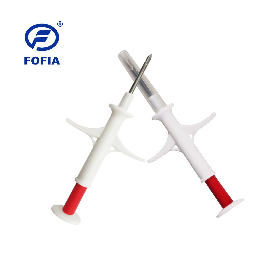 134.2KHZ RFID Glass Tag With Syringe , Animal Tracking Microchip 2*12mm