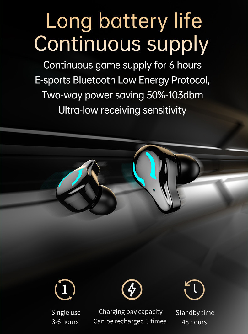 BLE5.1 Low Latency Wireless In Ear Earphones CVC8.0 HSP Wireless Microphone Earbuds