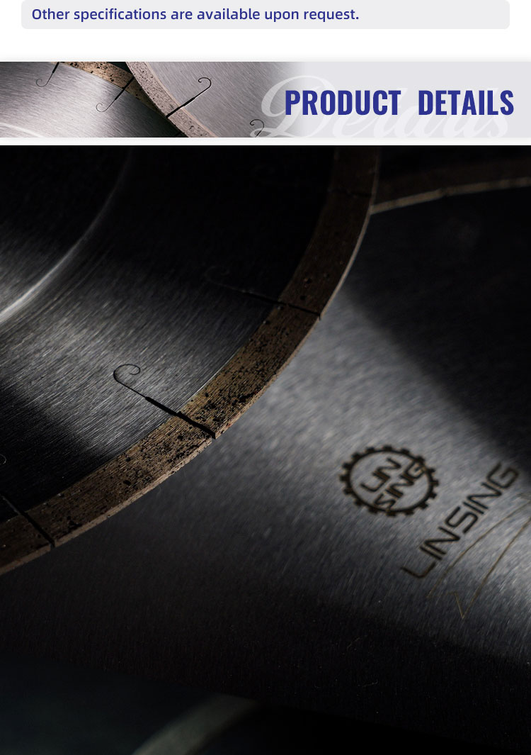Industrial Grade D350MM Diamond Segmented Cutting Tools for Silent Quartzite Cutting