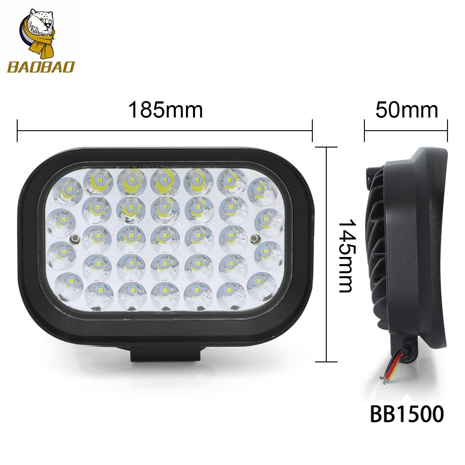 3 Inch 4 Inch 5 Inch White Light Square LED Work Lights For Offroad