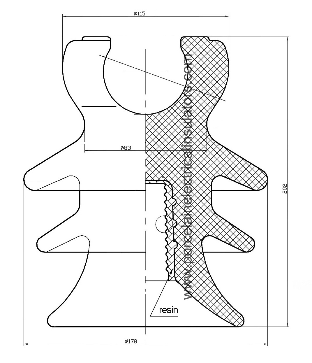 SDI-37   (ШФ20Г1) pin type insulator 