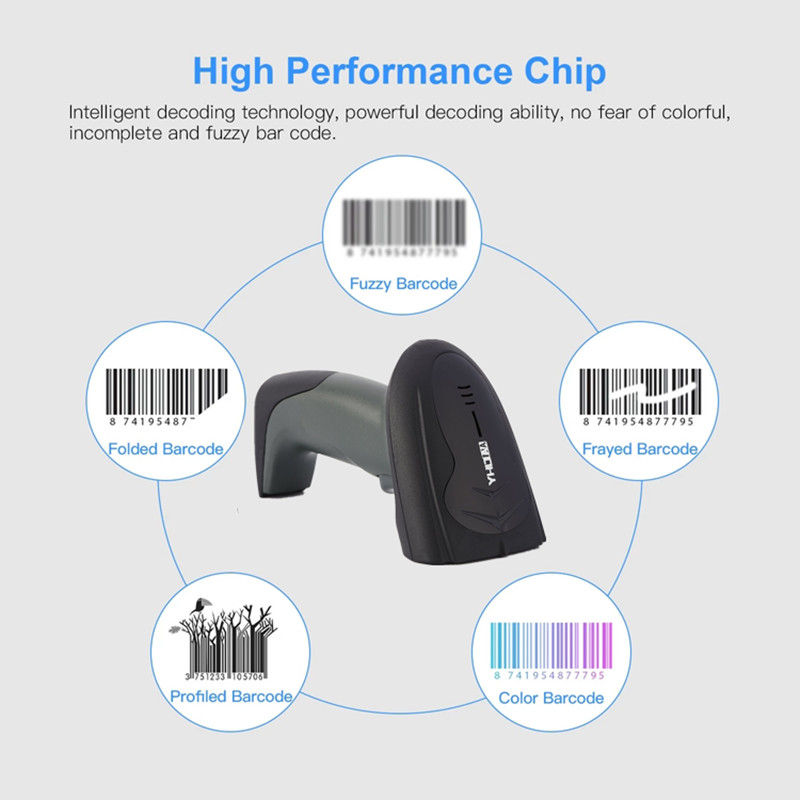 Durable 1D Barcode Scanner Laser Wireless Handheld For Supermarket YHD-1200L