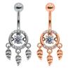 Buy cheap Diamond Dream Catcher Body Piercings Jewellery Surgical Steel Belly Bar 10mm from wholesalers
