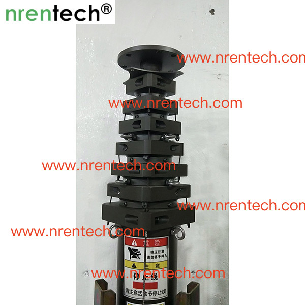 12m crank manual telescopic mast, crank antenna mast, telescpic mast, manual mast, aluminum telescopic mast