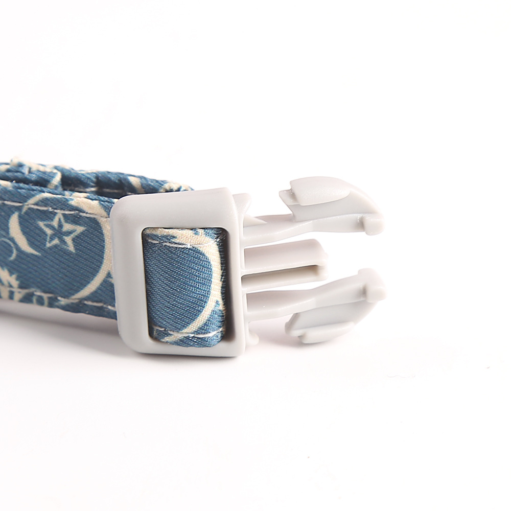 Silver Nameplate Buckle Personalized Puppy Collars Print Pattern For Dogs